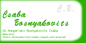 csaba bosnyakovits business card